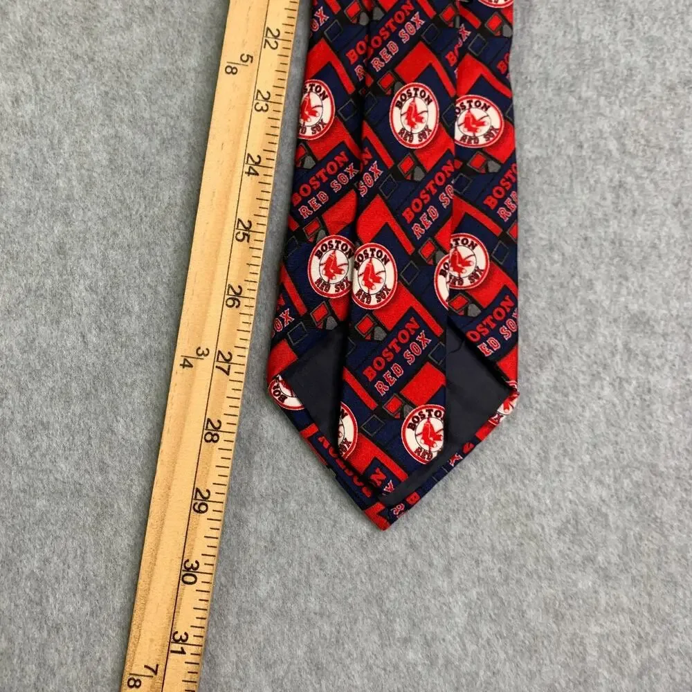 Boston Red Sox Silk Tie Logo All Over Print MLB Baseball Mens